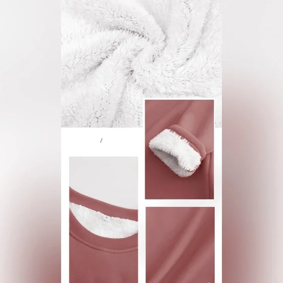 Women's Sweatshirt Pullover Fleece Lined - Picture 4 of 5